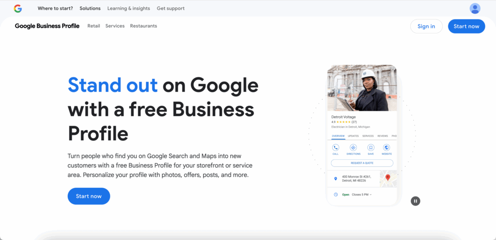 setting up google business profile for seamstress in singapore